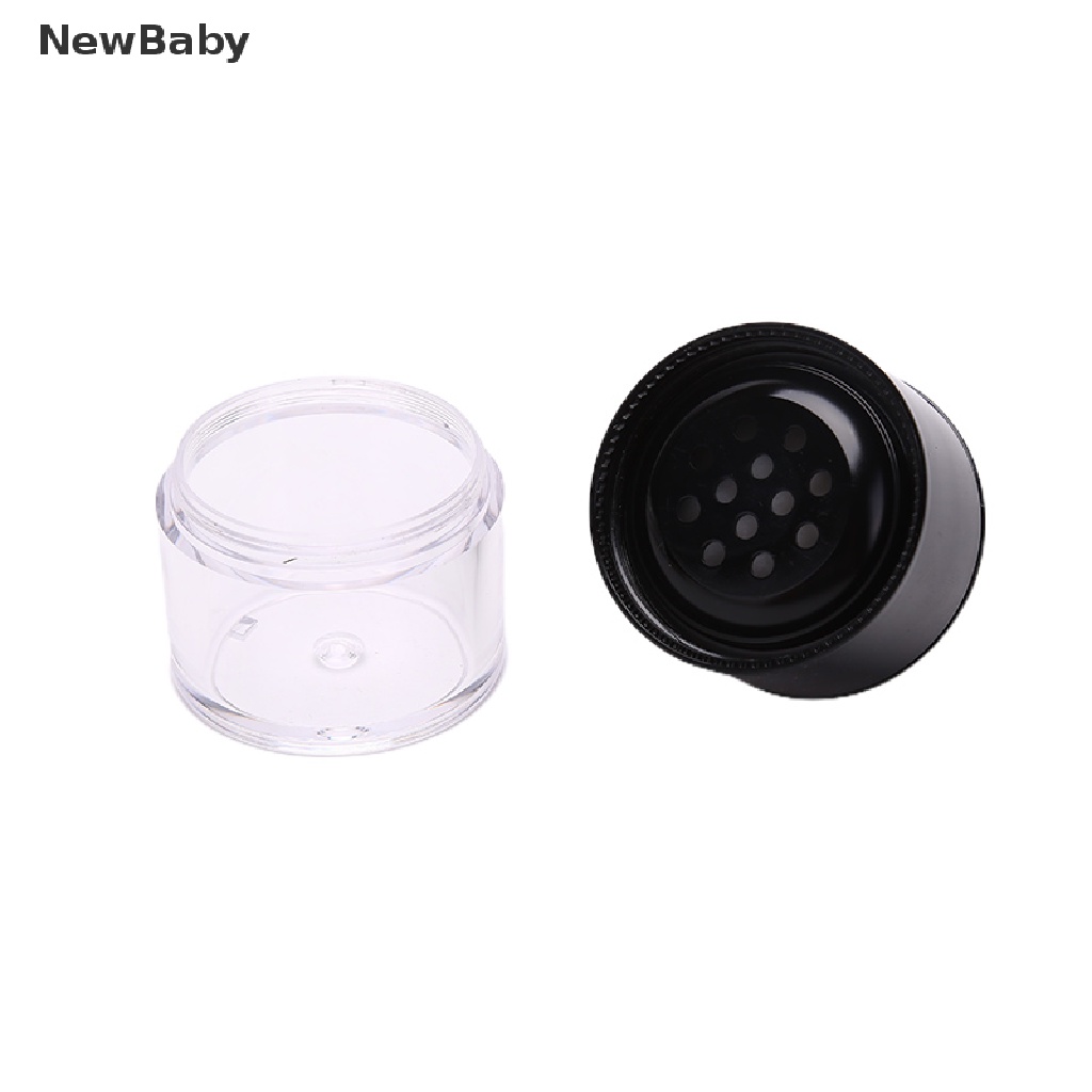 Newbaby Kontainer Kosong 10g Portable Bahan Plastik Dengan Puff Untuk Bedak Taburmakeup