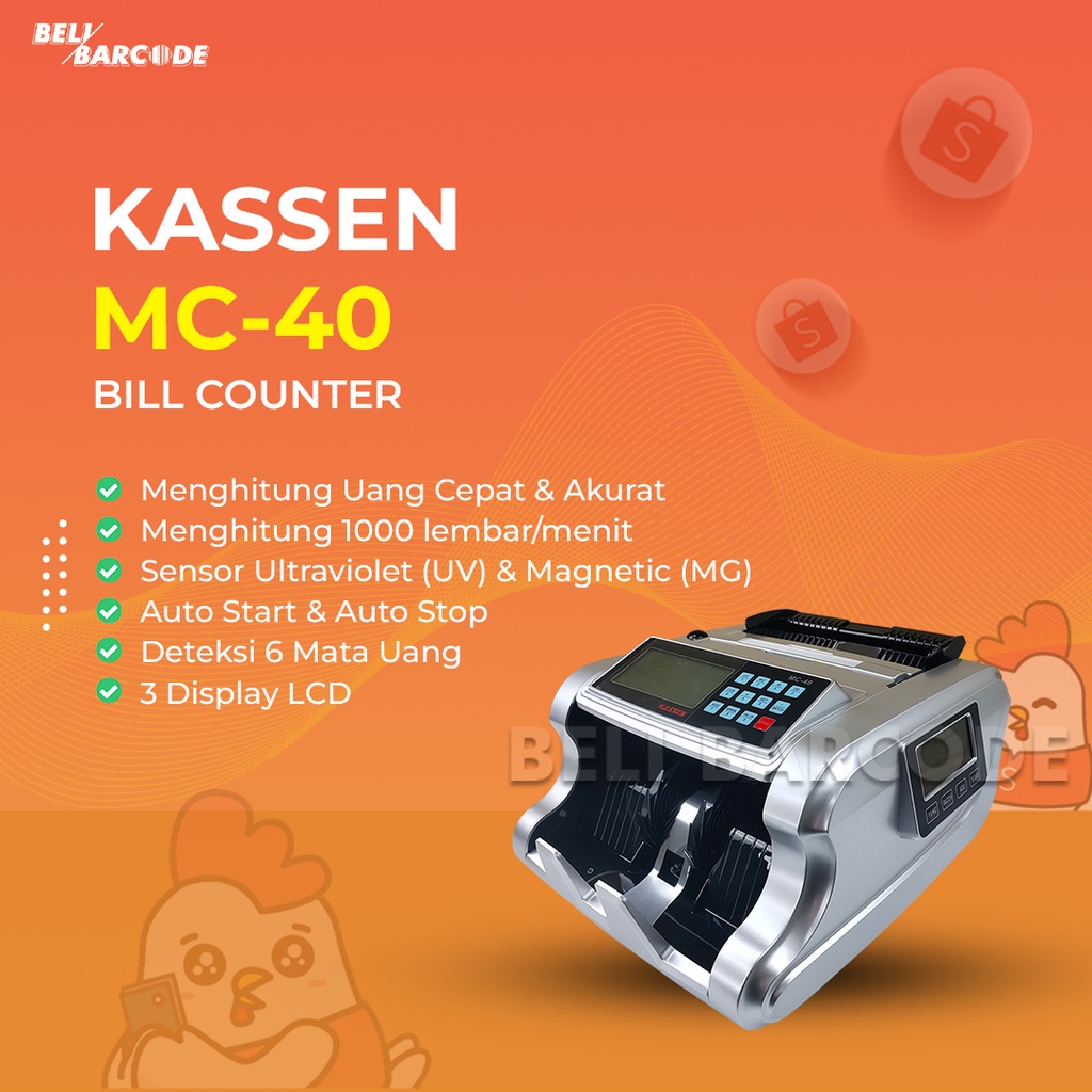 MESIN PENGHITUNG UANG KASSEN MC40 | MC-40 | MC 40 BILL COUNTER BANK