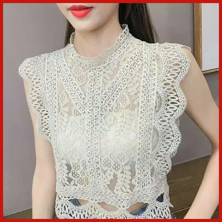 CROP TOP WANITA IMPORT/CROP TOP BRUKAT IMPORT/ATASAN WANITA BRUKAT - PUTIH