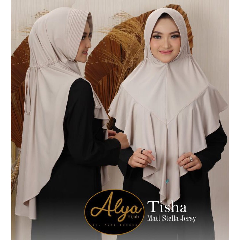 ORI ALYA JILBAB KHIMAR SERUT TISHA AZKIA HIJAB PREMIUM KERUDUNG BERGO INSTAN KERUT JUMBO XL FO MURAH