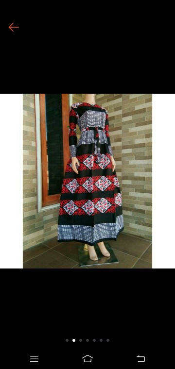 Gamis Batik Modern Kombinasi Syantika