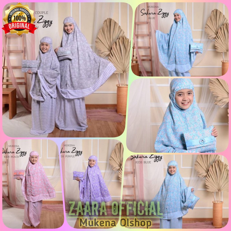 BEST SELLER - Mukena Couple Ibu Dan Anak Rayon Sakura Ziggy Original 2-13 Tahun