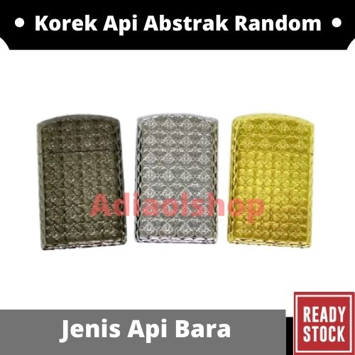 Korek Gas Keren Silver Abstrak - RANDOM