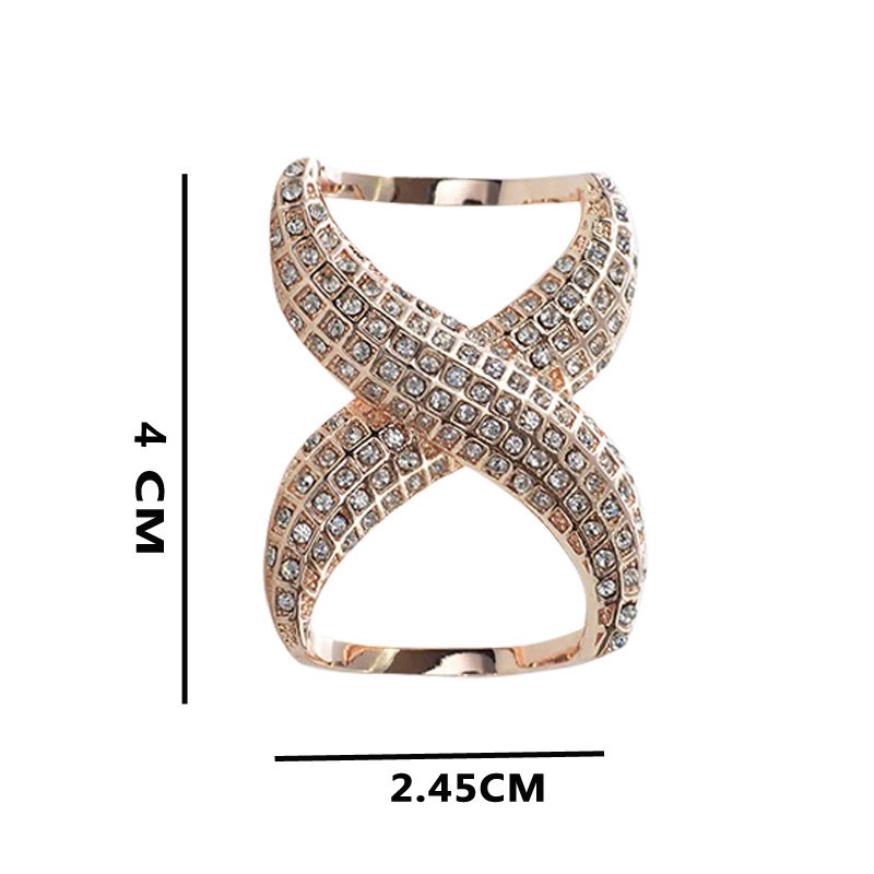 Cincin Syal Hijab Muslim Aksen Berlian Imitasi Warna Gold Untuk Wanita