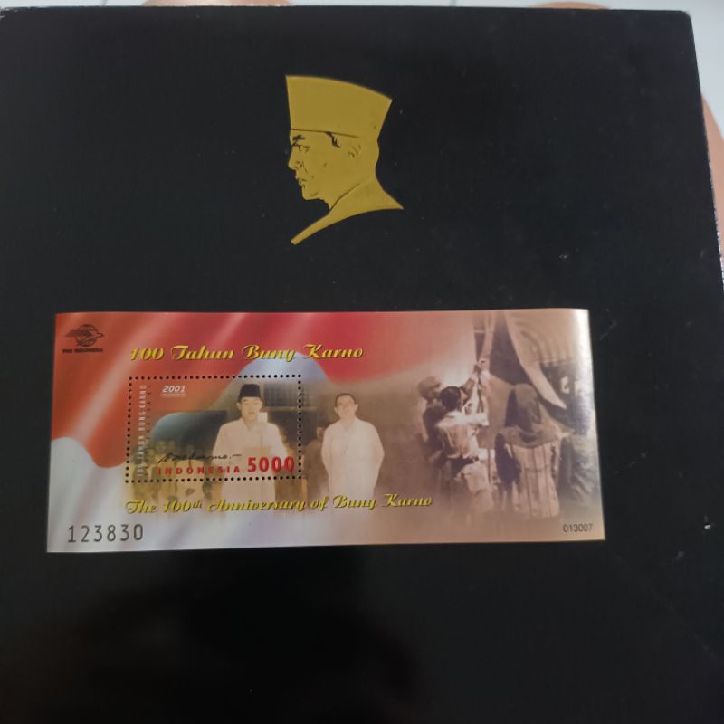 

SOUVENIR SHEET/PERANGKO SERI 100 THN BUNG KARNO