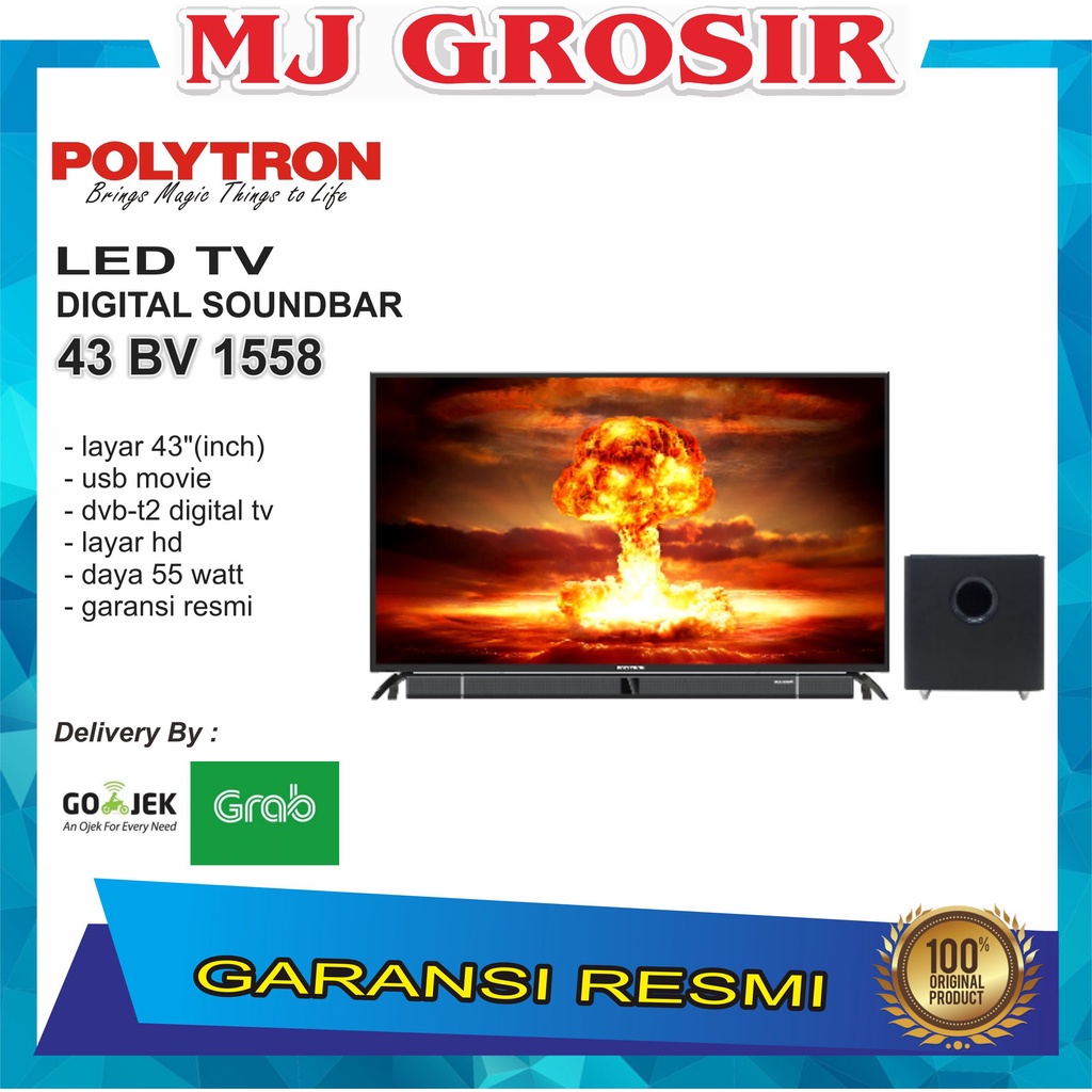 PROMO LED TV POLYTRON 43&quot; 43BV1558 43 INCH USB MOVIE HD HDMI DIGITAL