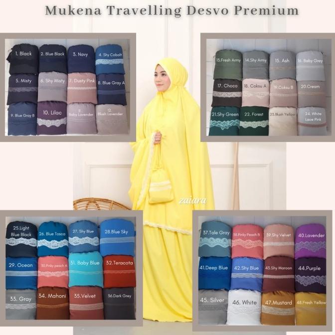 zaiara mukena travelling parasut premium terbaru KOMPLIT Kode 1107