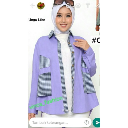 KEMEJA WANITA KOMBI KOTAK KECIL