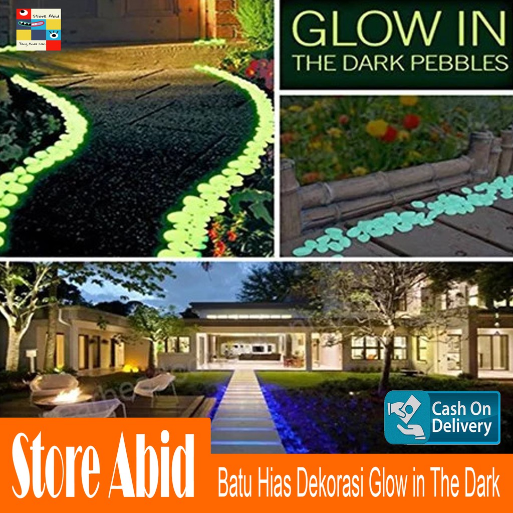 Batu Hias Dekorasi Glow in The Dark Garden Stone Taman Kebun Aneka Warna Hiasan