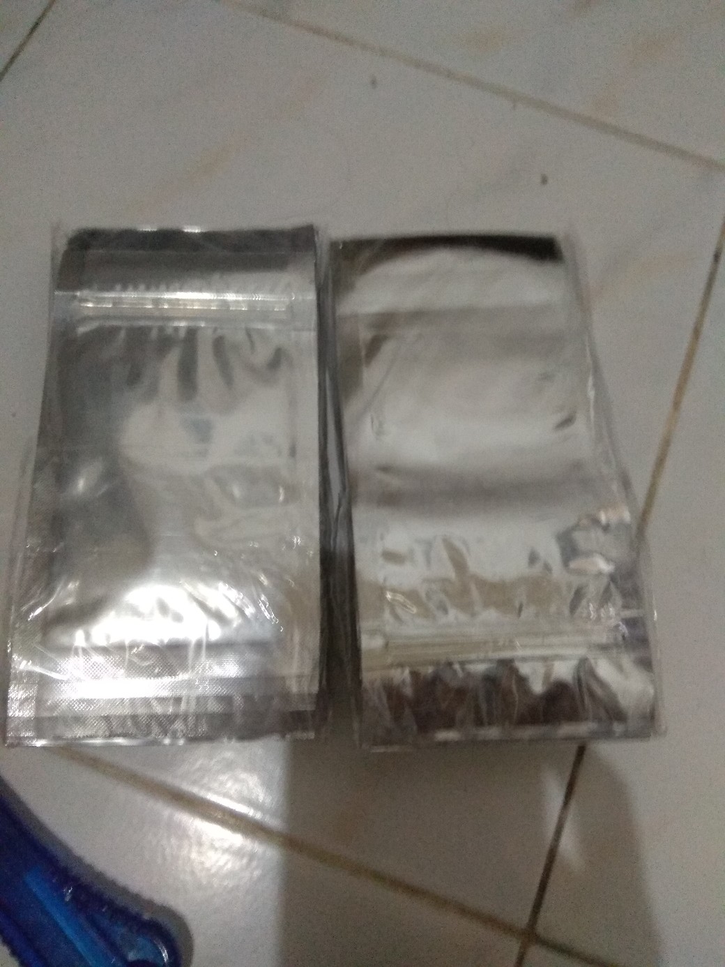 Plastik Klip Metalized Silver 9cm X 15cm Kemasan Plastik Flat Bottom Ziplock [isi 10pcs ]
