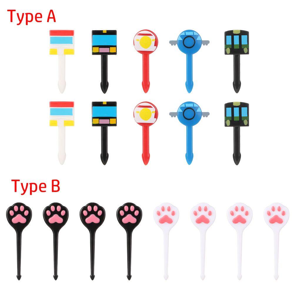 SOLIGHTER Party Supplies Fruit Forks Car Style Tableware Cat Claw Fruit Sign Toothpick Children's Gifts Cartoon Kitchen Accessories Bento Forks