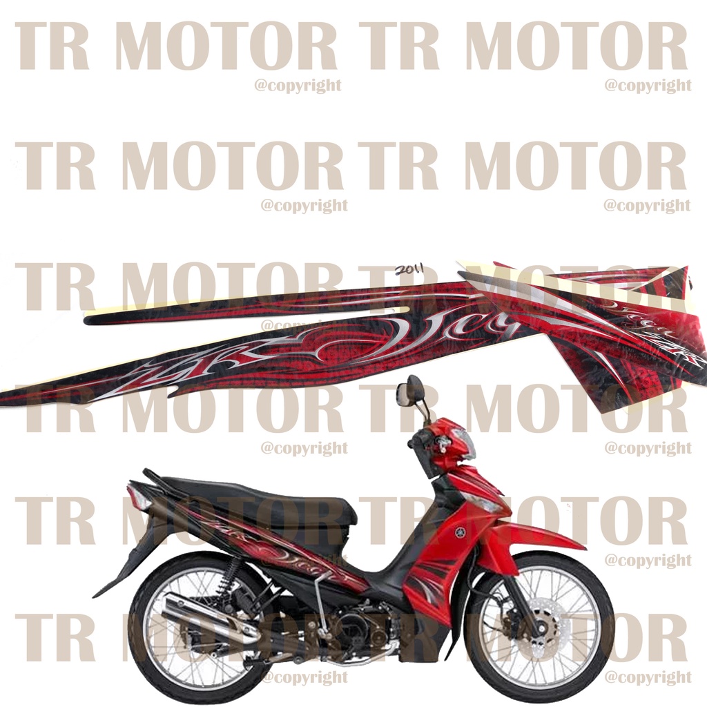 Stiker Motor Vega ZR 2011 Sticker Striping Lis Full Set Motor