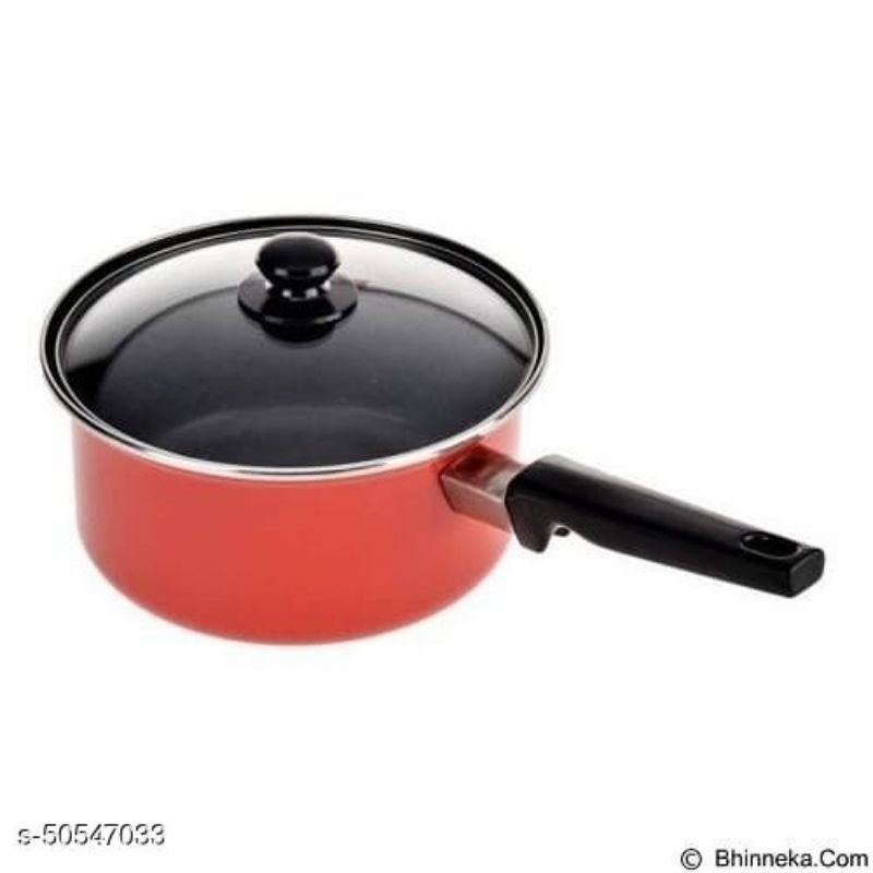 Panci Saucepan Maspion 16cm  Free Glass Cover - Red