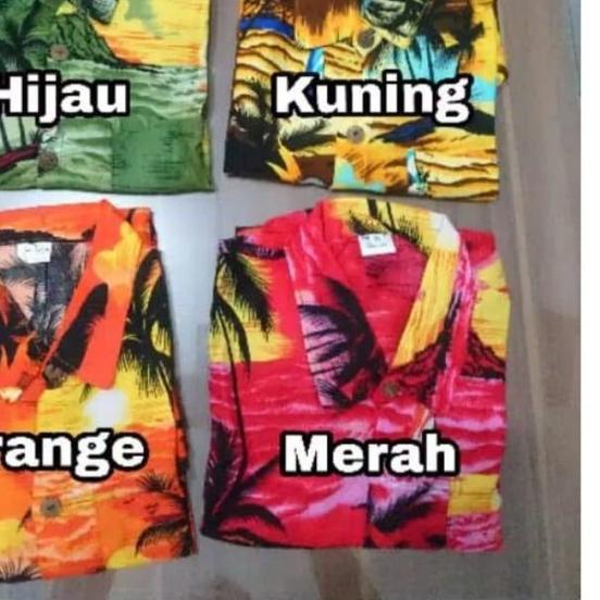 ☚ kemeja pantai pria dan wanita BAJU PANTAI/BEACH/HAWAI/BALI bellarigo - M, Biru ♟