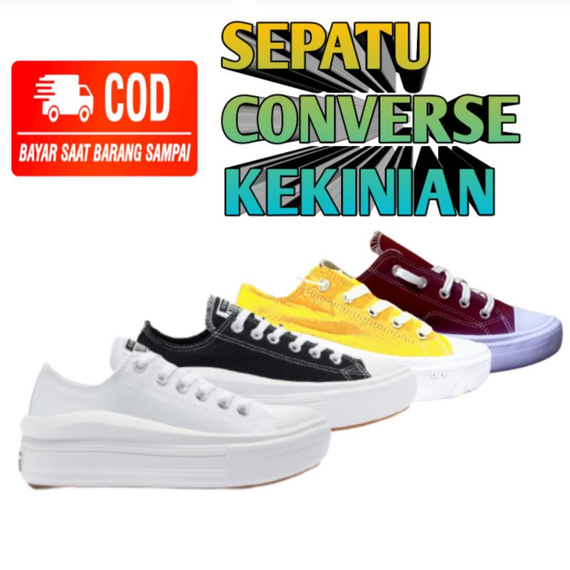 CONVERSE CHUCK TAYLOR ALL STAR MOVE CANVAS PLATFORM OX trendy kekinian