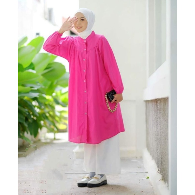 FANCY TUNIK POLOS FUCHSIA BIREL COTTON BUSUI FRIENDLY