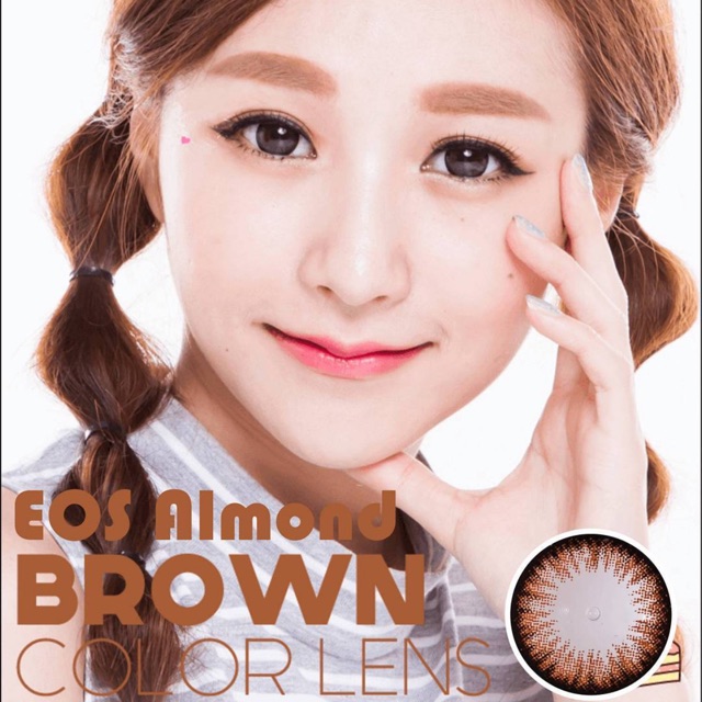 Eos almond brown &amp; choco softlens original korea