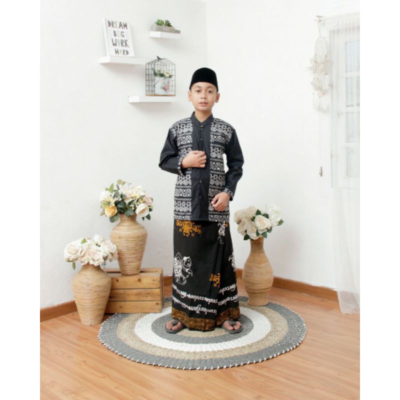 Baju Koko Rompi Batik Anak