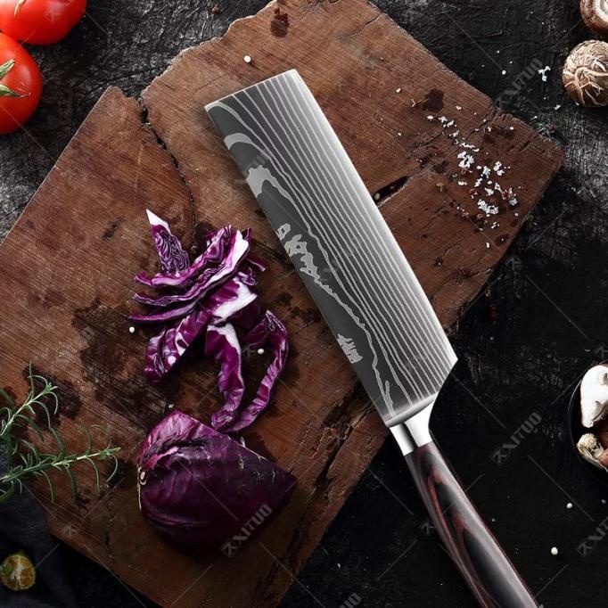 Pisau Dapur Damascus Chef Cleaver Knife Pisau Daging Super Tajam - Asah Pisau