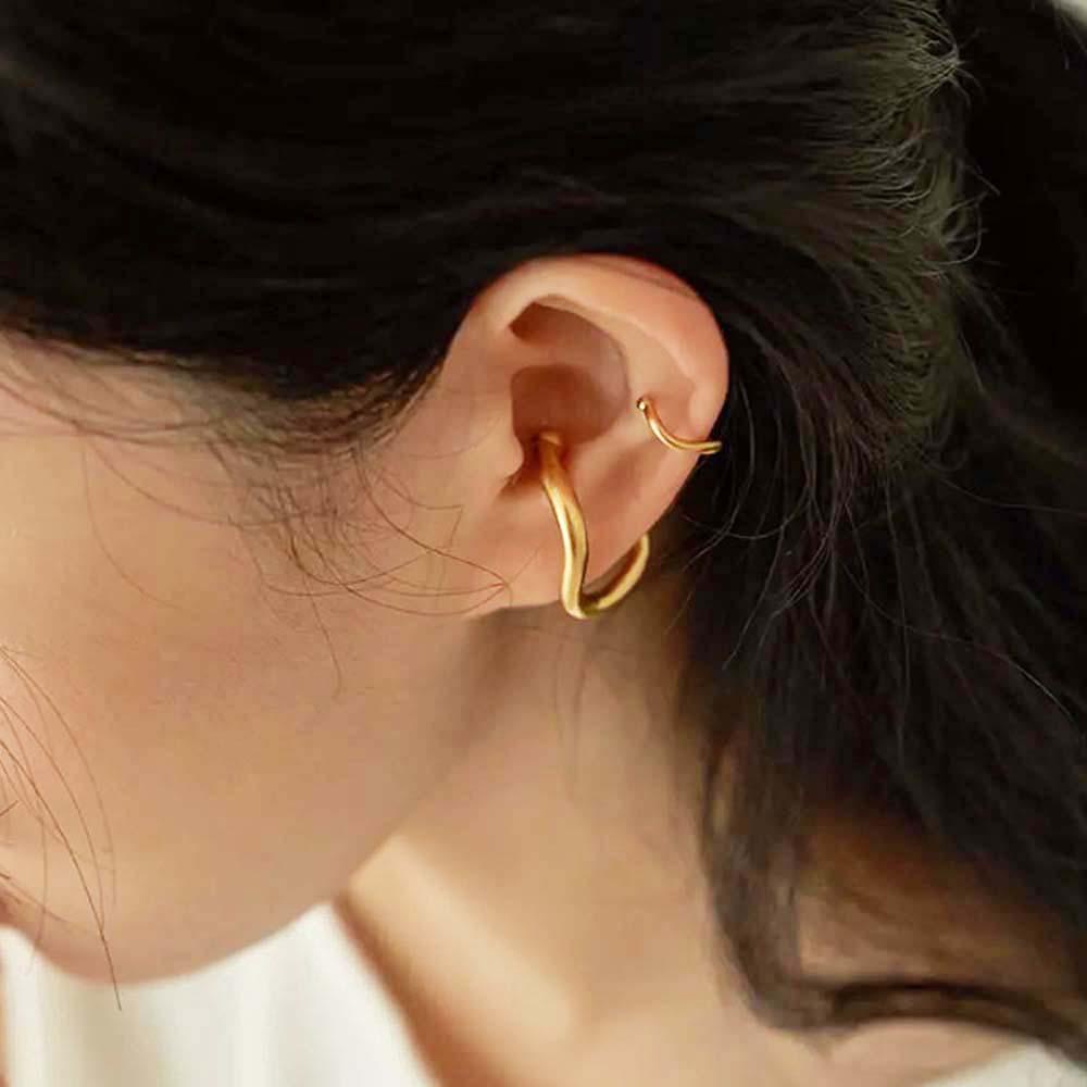 Anting Klip Bentuk Geometris Tidak Teratur Bahan Logam Warna-Warni Gaya Perancis Untuk Wanita