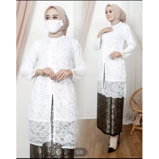 (COD) Stelan tunik Busui - Stelan Tunik brokat - Kebaya Tunik Brokat - Kebaya Modern -Kebaya Terbru -Kebaya modern mix songket