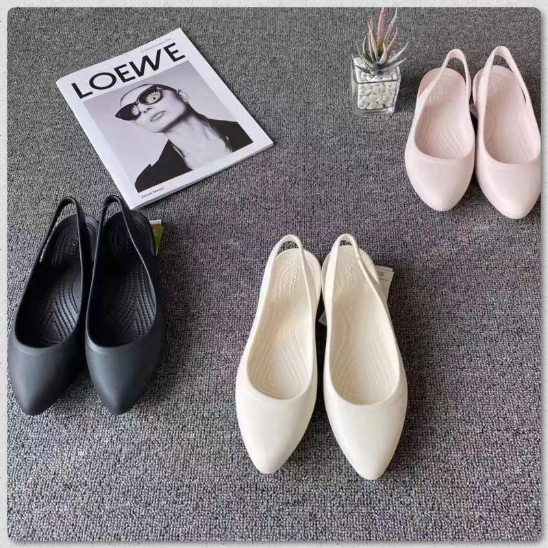 TERMURAH Sepatu Crocs Eve Slingback Casual Flat Women / Croc / Flatshoes karet suster perawat / Sepa