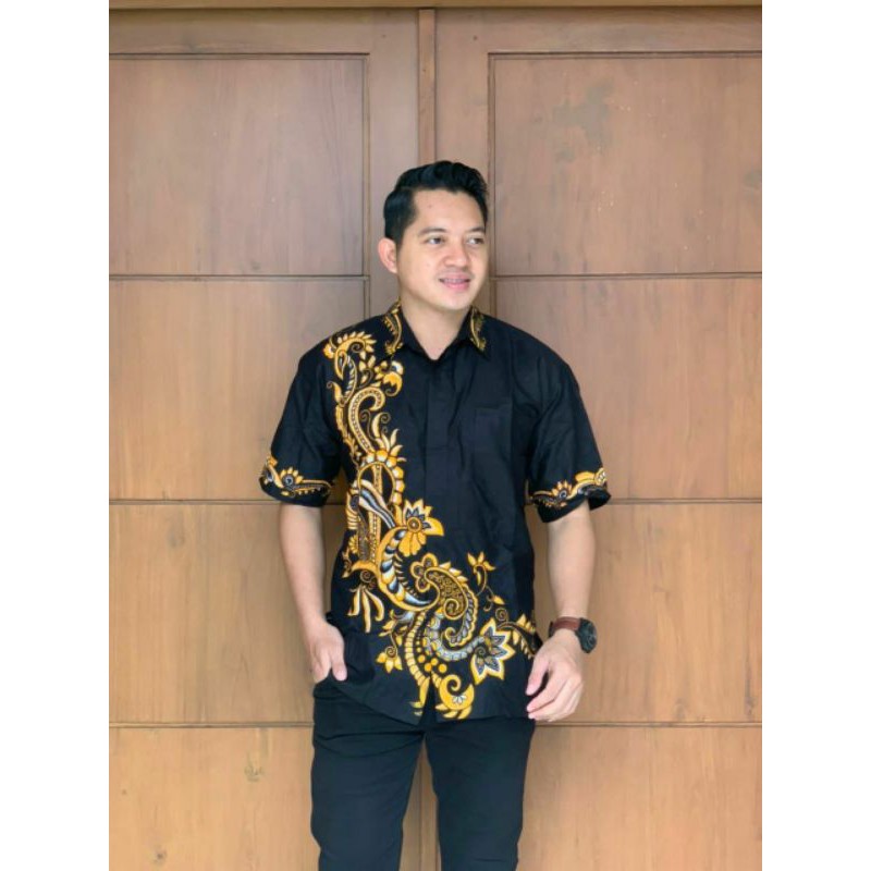 CUPU_STOREHem Batik Pria Pendek Lawasan Sogan/Pari Sulur/Parang Black/Merak Papua ory