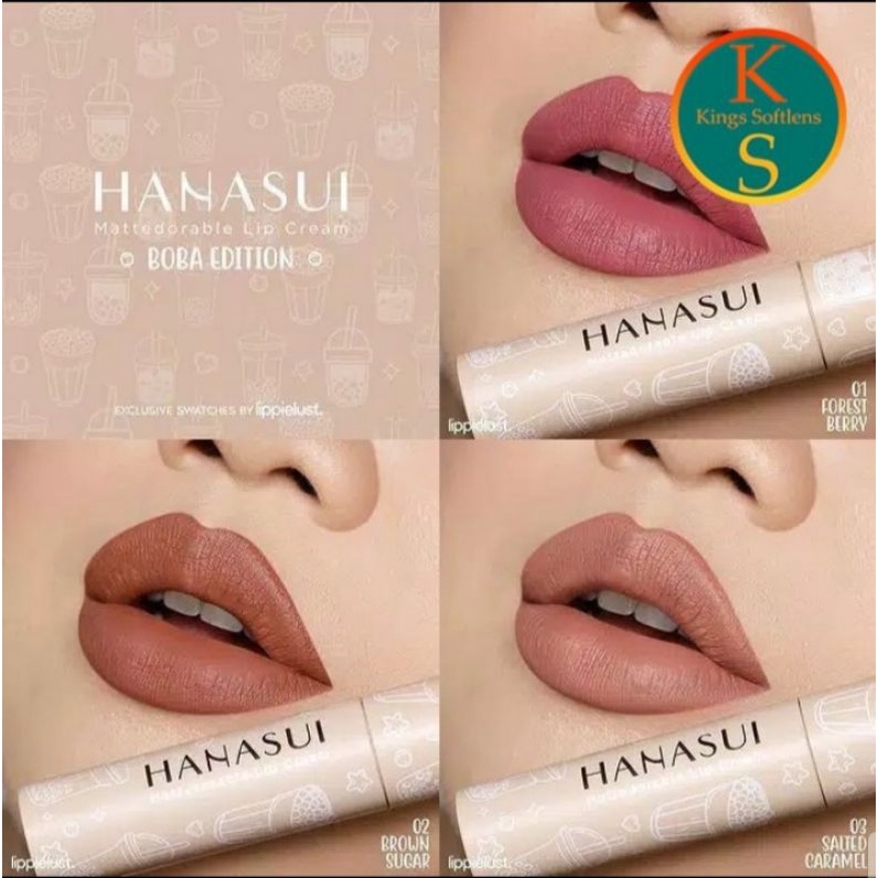 LipCream Hanasui Terbaru // Hanasui Mattedorable Lip Cream Boba Edition