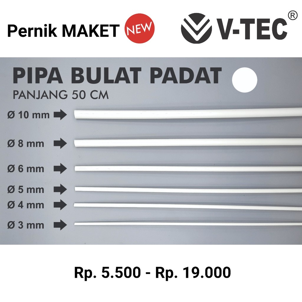 VTEC MAKET PIPA BULAT PADAT 4 MM