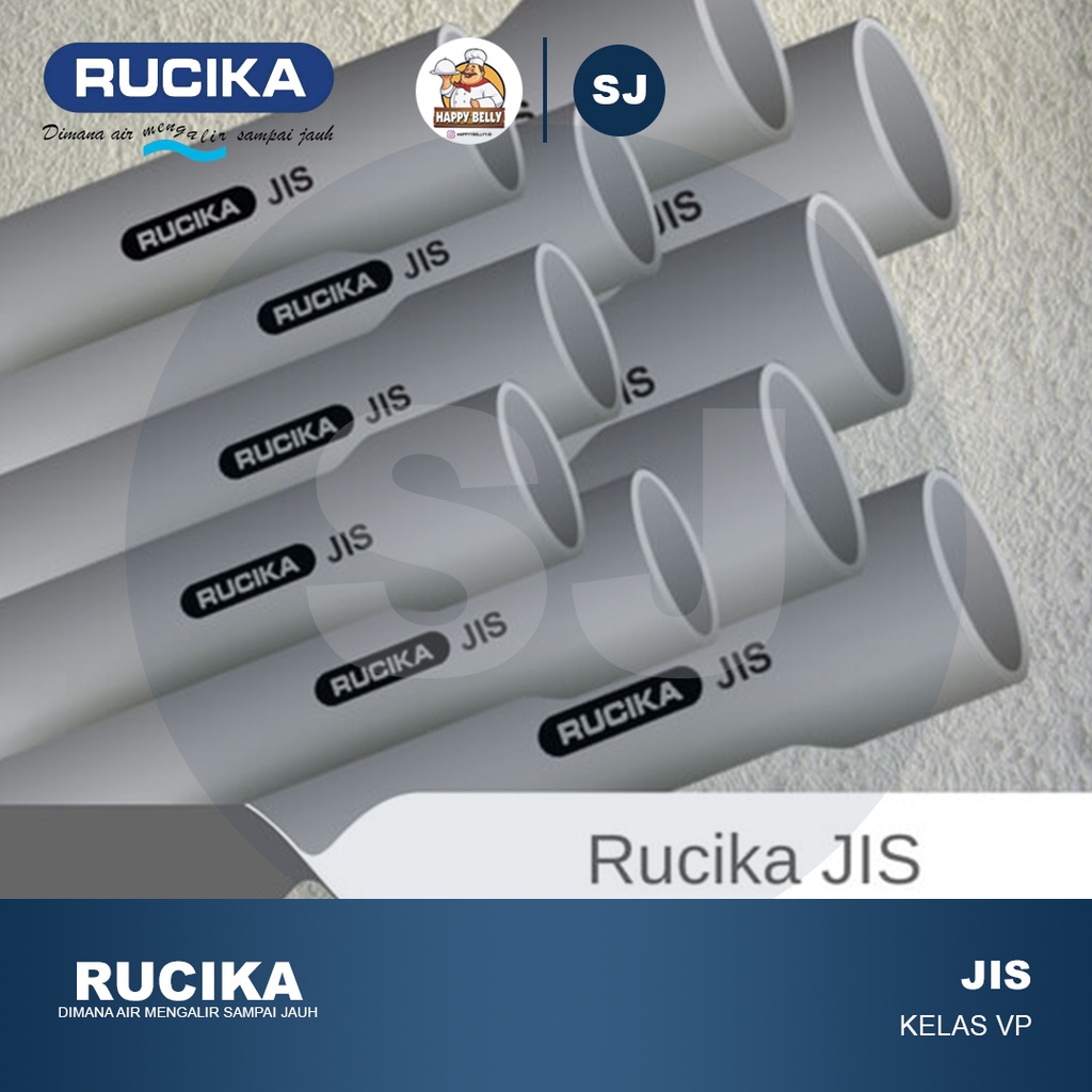 Jual Pipa Pralon PVC Rucika Abu-abu JIS VP AW 2-1/2" 2-1/2 Panjang 4 M