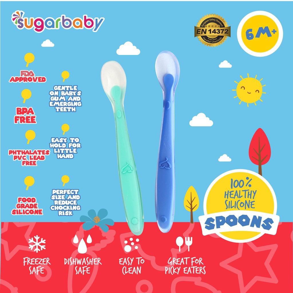 [FREE BUBBLE WRAP] Sugar Baby Silicone Spoon / Sendok Bayi Silikon