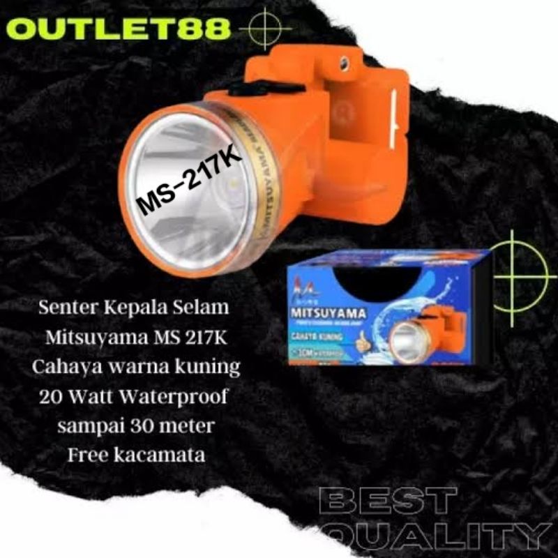 Senter kepala Selam MS-217K cahaya kuning MITSUYAMA