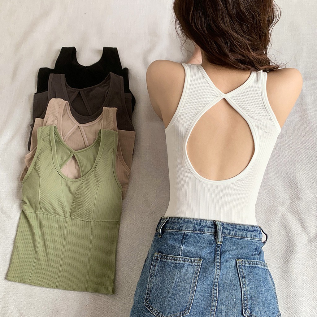 Tank top wanita / Tanktop Bra Korean Vneck  N2#-1