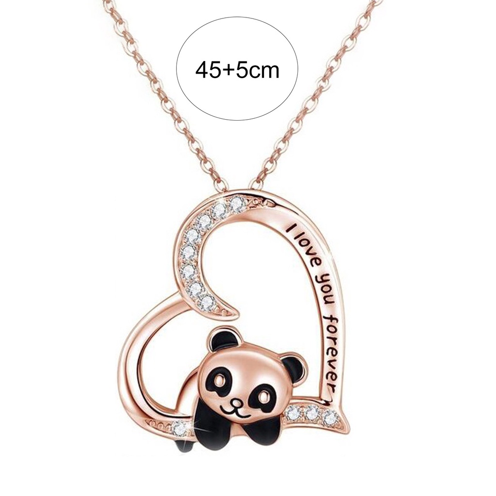 Hu Hu Hu Hu Hu Alat Bantu Pasang Kacamata♡ Kalung Rantai Liontin Hati / Panda Hollow Out Adjustable Untuk Wanita