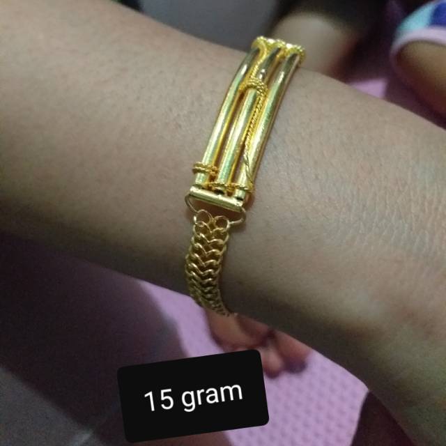 Gelang Bambu 15 gram Emas LM/London 24K kadar 99,9%