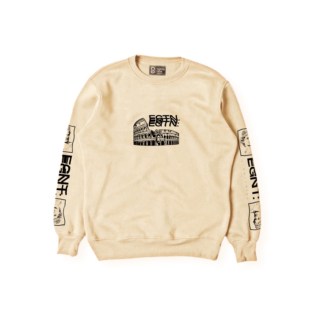 [COD] Eighty Nine Crewneck Error Cream  Black Pria/Wanita Sweater