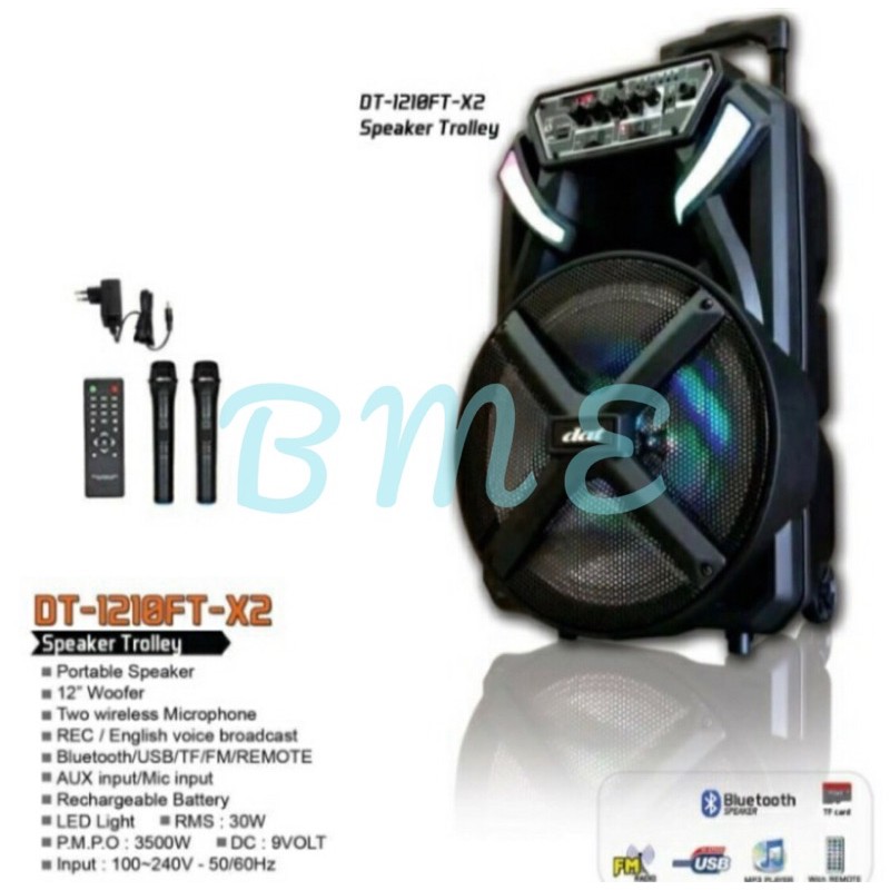 Speaker Dat DT 1210 FT X2 Bluetooth Speaker Portable Wireless 1210FTX2