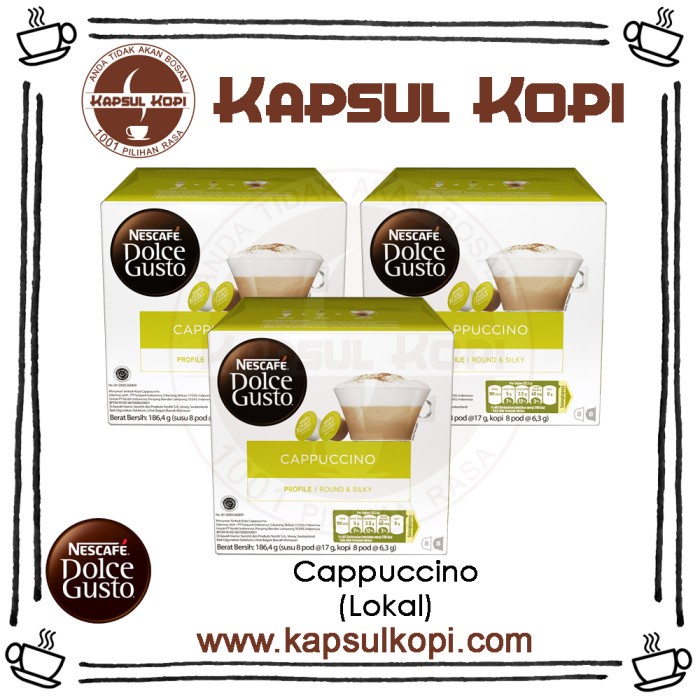 

Cappuccino Paket 3 Box Kapsul Kopi Nescafe Dolce Gusto NDG Capsule