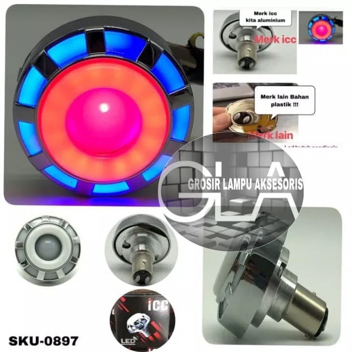 Lampu LED projie mini 2.5 inc motor mobil proji bulat AE DE RBR