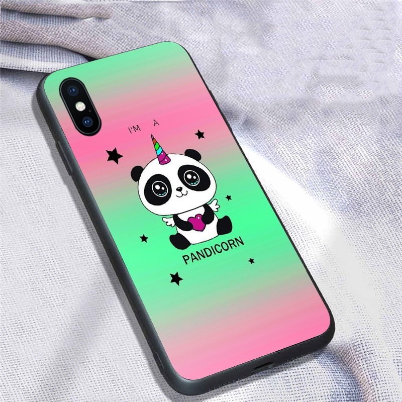 [K51] SoftCase Glass Panda For Oppo Vivo Xiaomi Samsung Iphone Realme a52 a91 a92 a12 a31