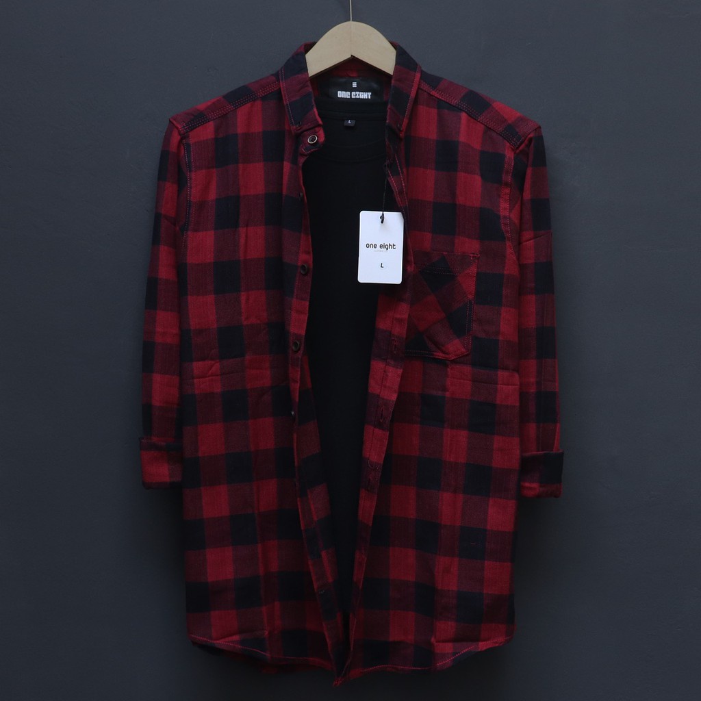 Flannel Kotak² Panjang Kemeja Flanel Pria Lengan panjang Kualitas Premium Unisex Cotton Woll imfor