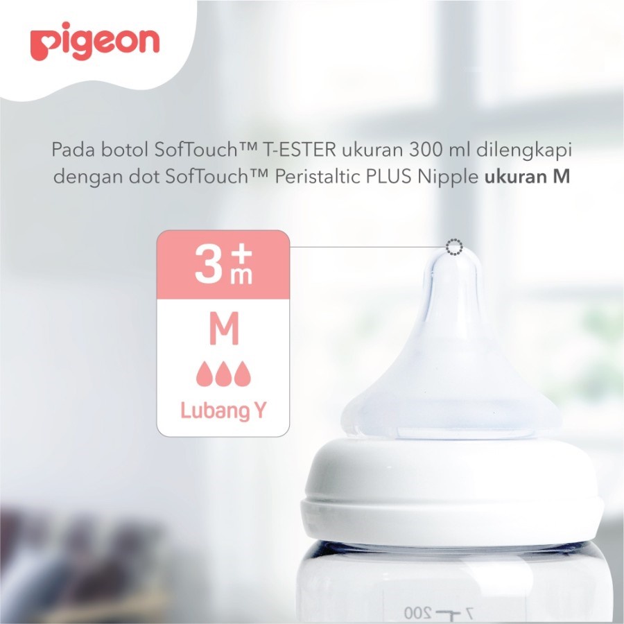 PIGEON Botol Soft Touch T-Ester Wide Neck Bottle Peristaltic Nipple