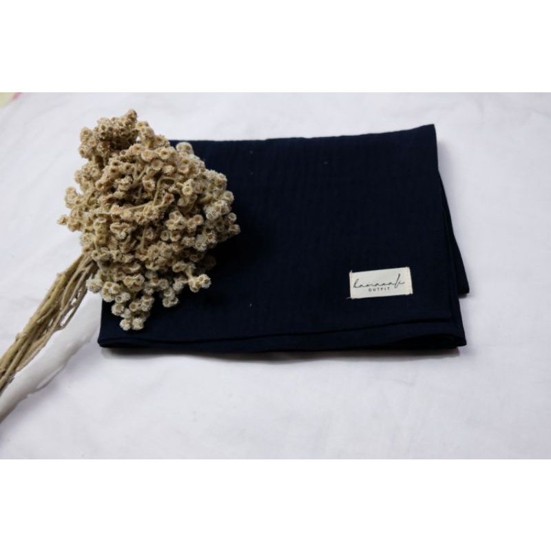 Pashmina Airflow Crinkle Premium 200x75 Syar'i Nami Shawl SALE NOW! GET IT FAST-Navy