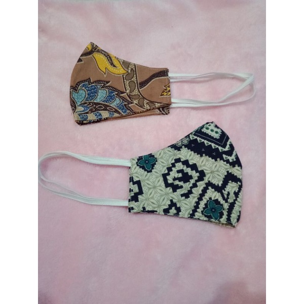 Masker Kain Katun Premium Motif Batik Hijab dan Non Hijab