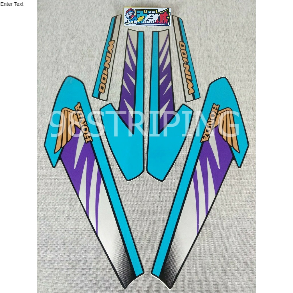 STIKER STRIPING LIS STANDAR ORI HONDA WIN100 WIN 100 BIRU TAHUN 1996 1997