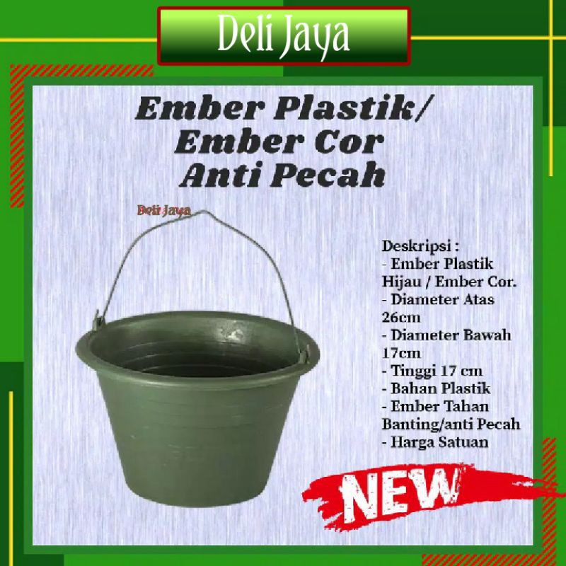 Ember cor Ember Semen Ember Bangunan Hijau Tiga Roda Anti Pecah ukuran sedang