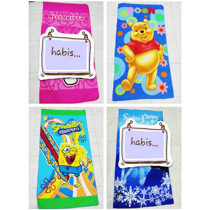 Spesial Handuk Motif Karakter Uk. 70 X 140Cm Bagus