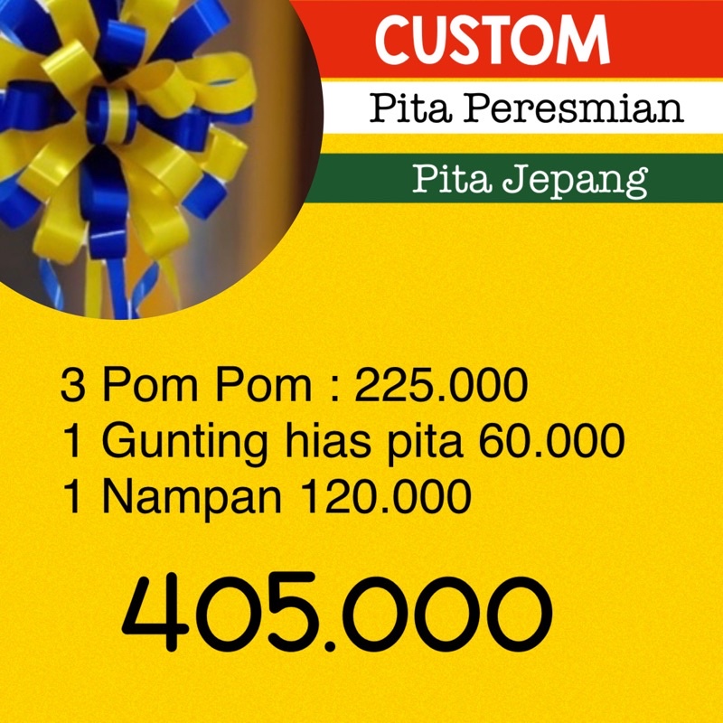 Custom khusus paket pita jepang