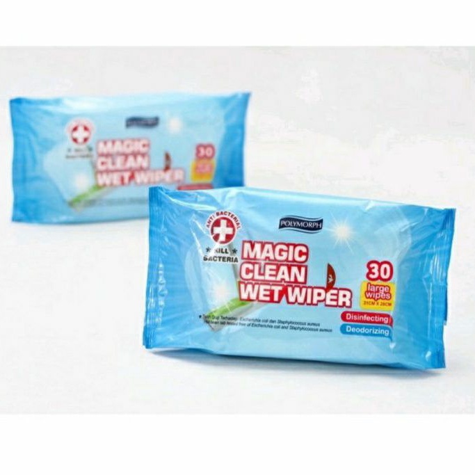 Magic Clean Wet Wipes 30'S (Basah) Wet Wipes Refil Pel Basah Tisu Basah Pembersih Lantai Ajaib 21x28cm