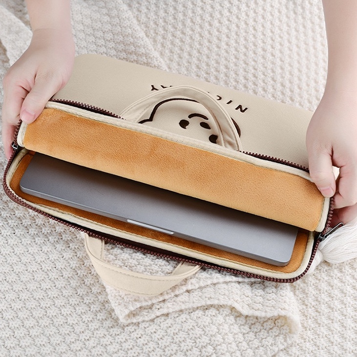 Sleeve Pouch Sarung Tas Bag Case Ipad Tab Tablet Macbook Air  Retina 15.4&quot; 15&quot; A1398 Pro Laptop Asus ZenBook Flip S UX370UA Acer Lenovo HP Huawei 11 12 13 14 15 inch Motif Gambar Kartun Warna Black Brown White Cute Murah Korean Model Tali Jinjing